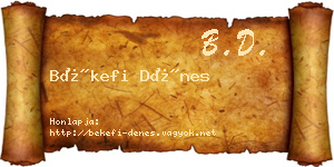 Békefi Dénes névjegykártya