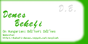 denes bekefi business card